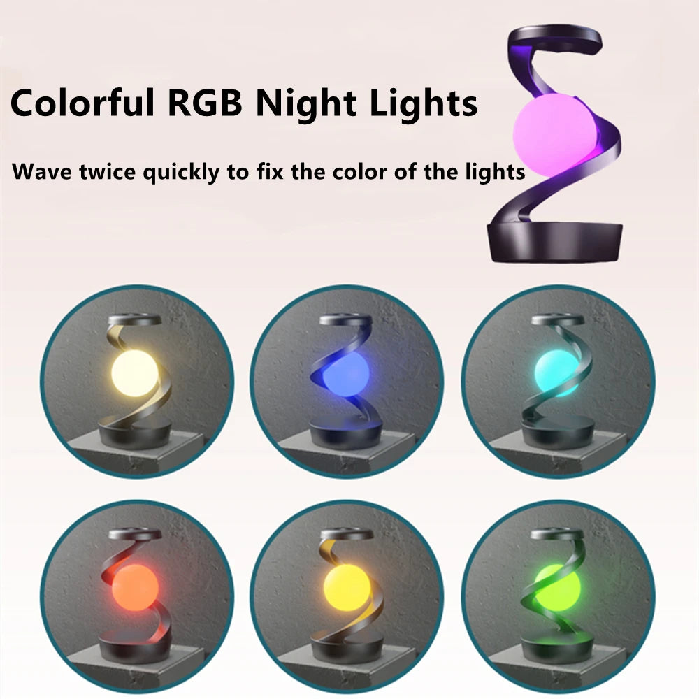Lampe Flottante LED + Chargeur Sans Fil 15W - RGB Rotative