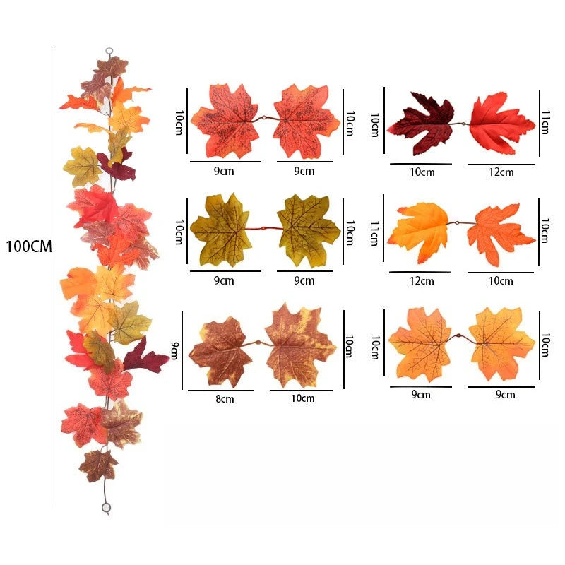 Feuilles Érable Artificielles - Décoration Murale Automne Halloween