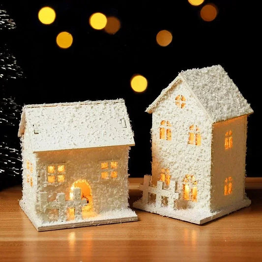 Maison de Noël LED en Bois – Village Magique Lumineux – Décoration Festive