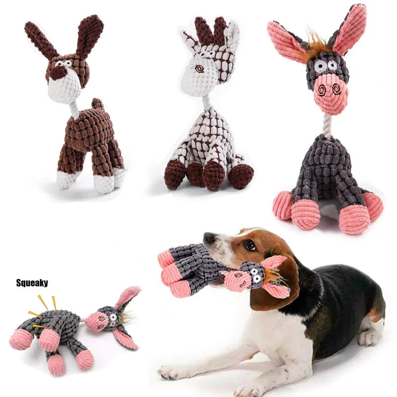 Jouet Peluche Chien Grinçant - Résistant Mâcheurs