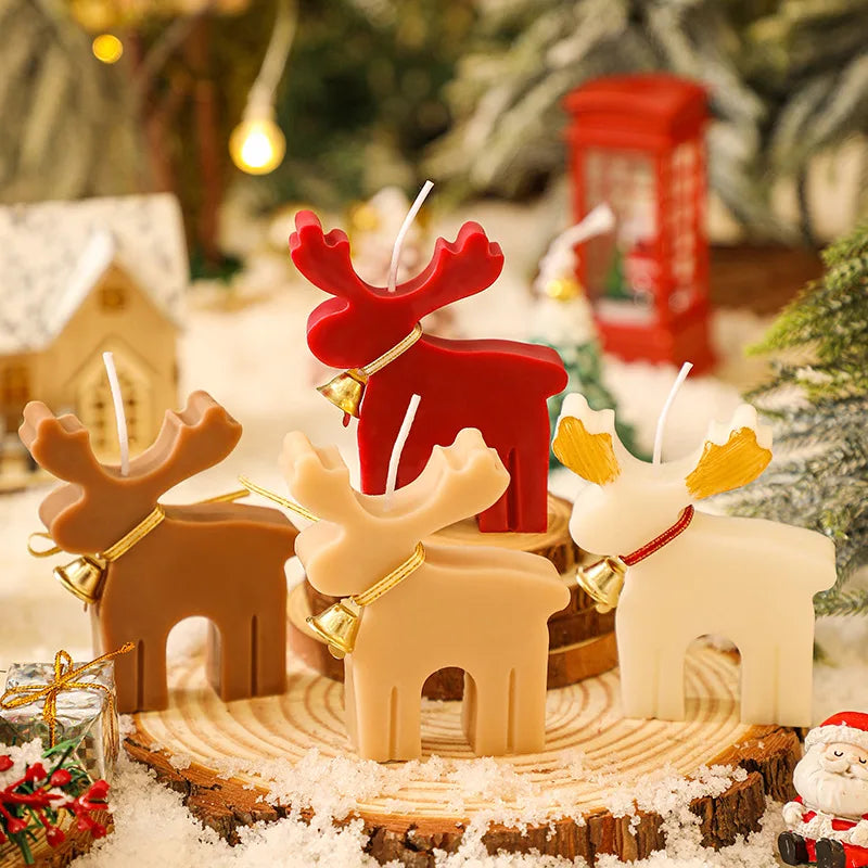Bougie Cerf Noël Parfumée - Décoration Festive Aromathérapie