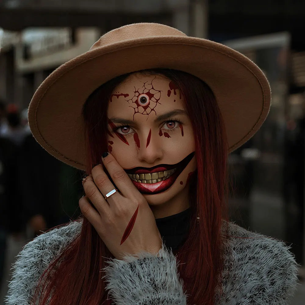 Faux Tatouages Cicatrices Halloween - Autocollants Temporaires Réalistes