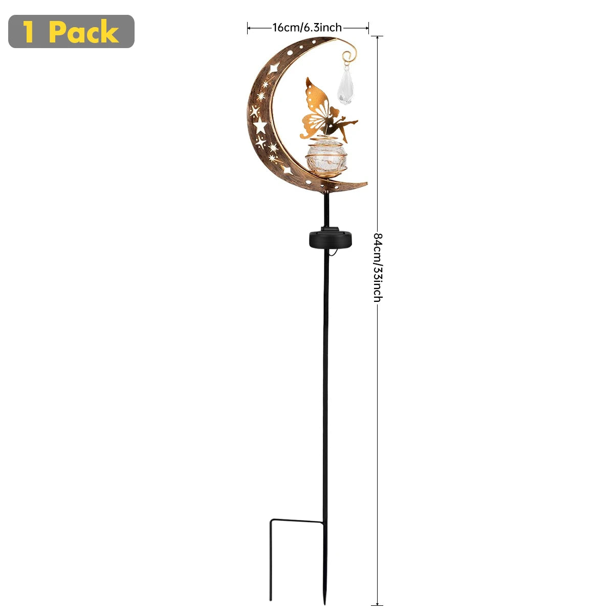 Lampe Solaire Lune Fée - Éclairage Jardin Globe Verre