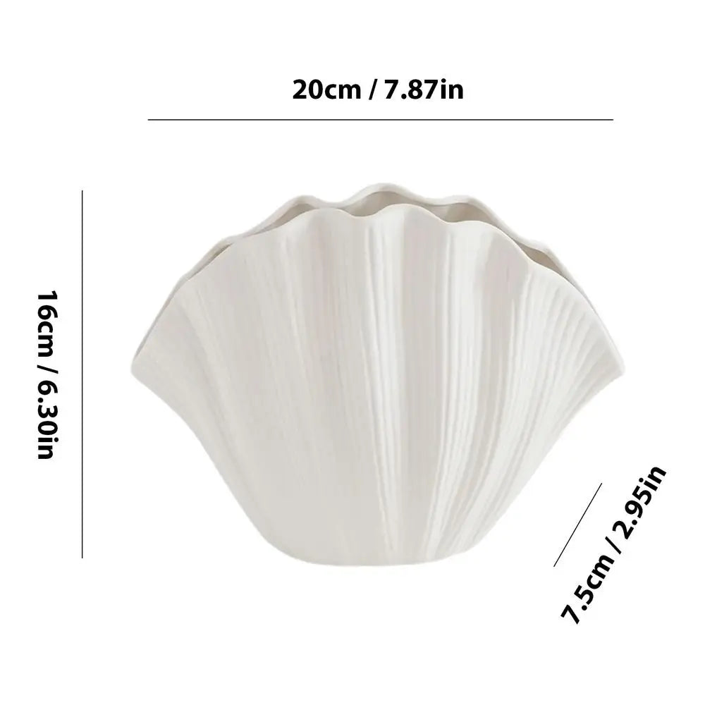 Vase Coquille Résine - Design Organique Moderne