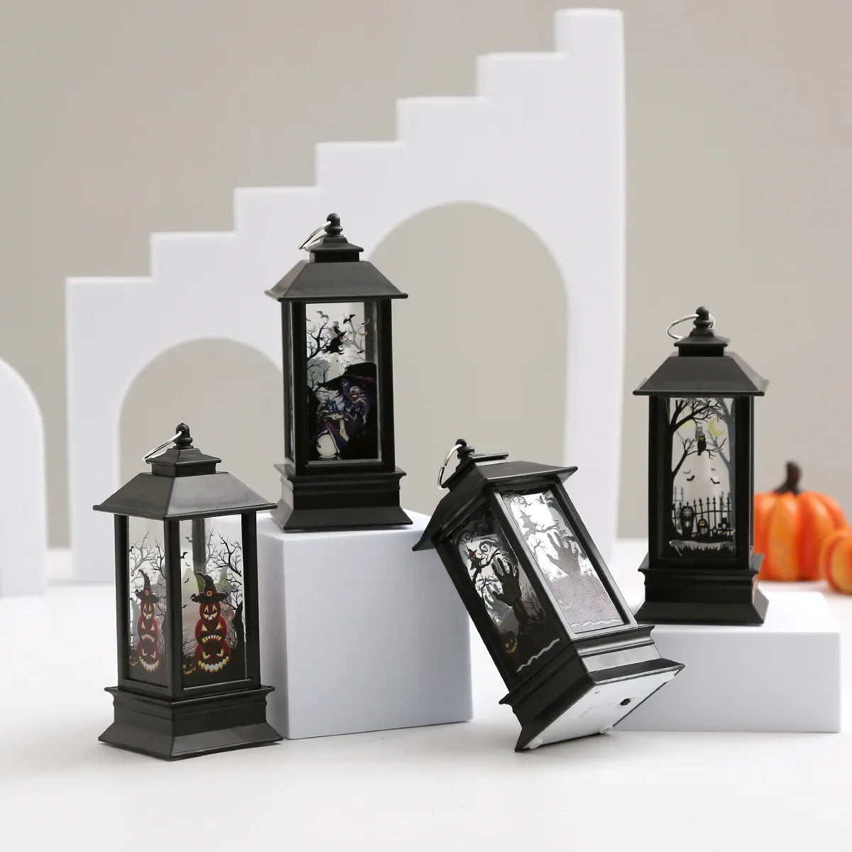 Lanterne LED Halloween - Citrouille & Fantôme Déco