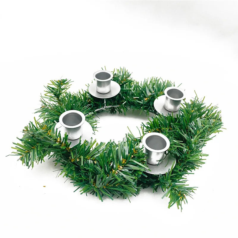 Couronne Bougeoir Noël 2 Styles - Fer Forgé & Plantes Artificielles