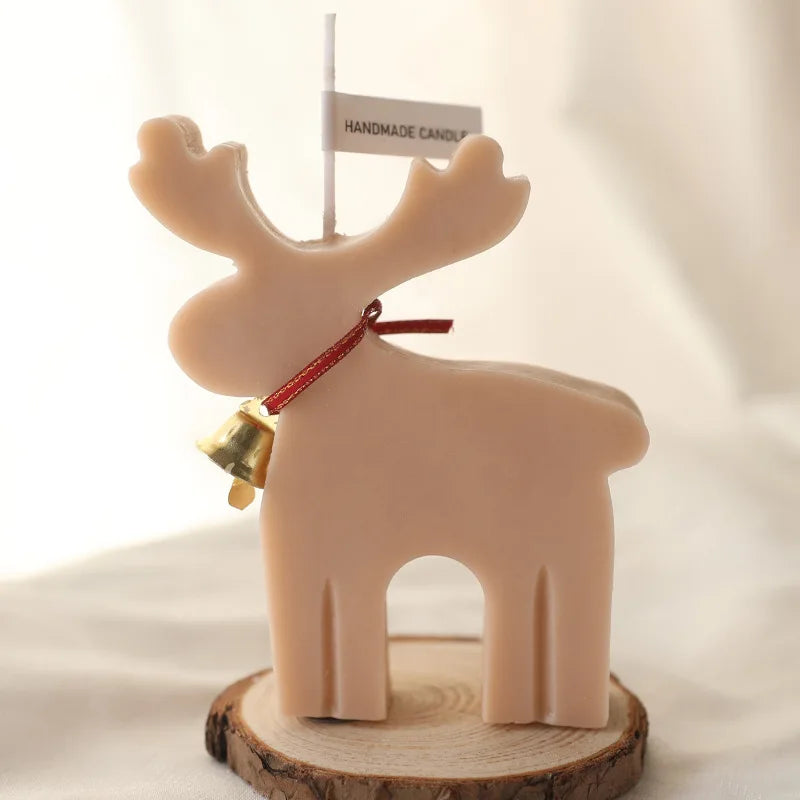 Bougie Cerf Noël Parfumée - Décoration Festive Aromathérapie