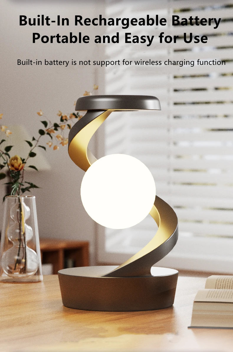 Lampe Flottante LED + Chargeur Sans Fil 15W - RGB Rotative