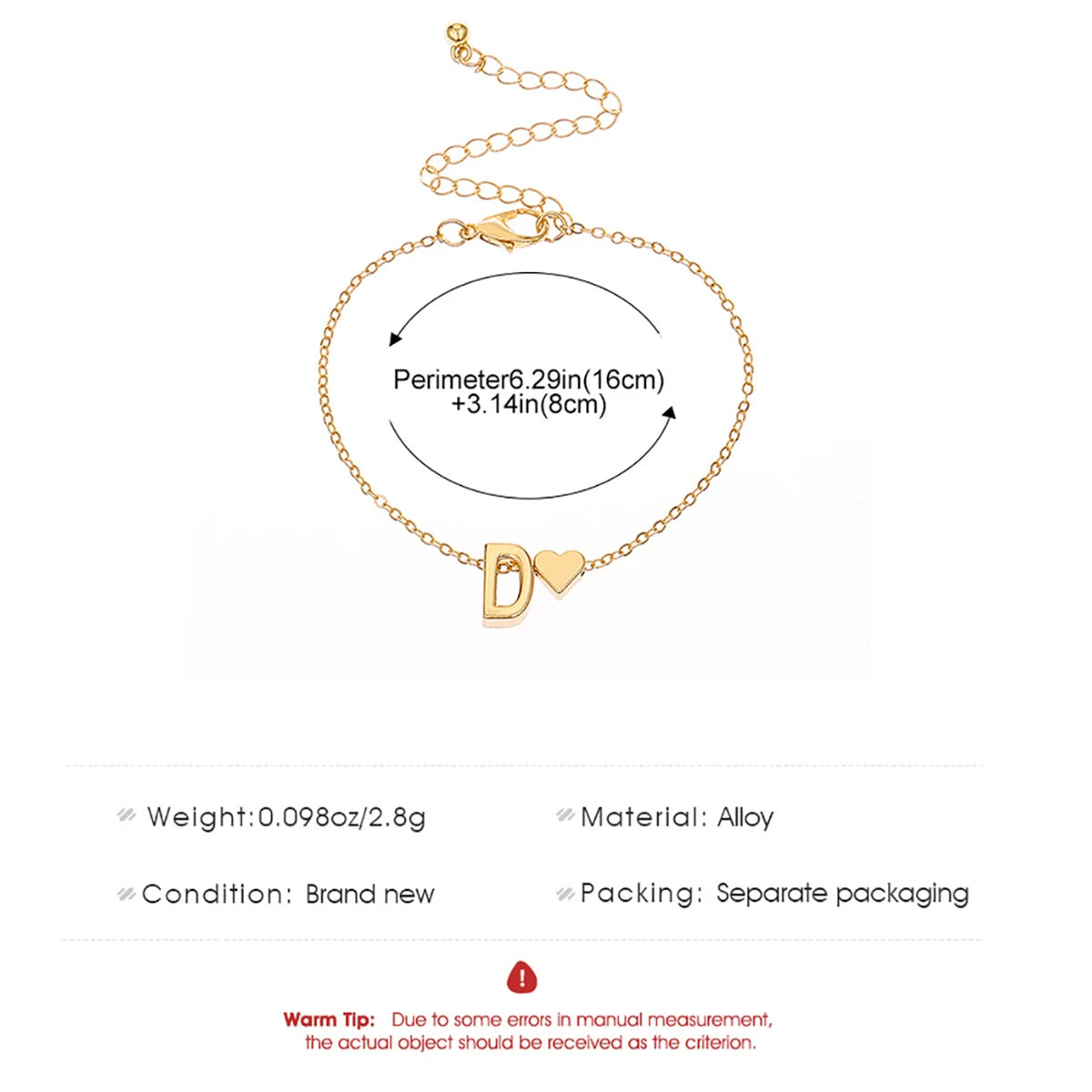 Bracelet Lettre Alphabet Personnalisé - Bijou Initial Tendance