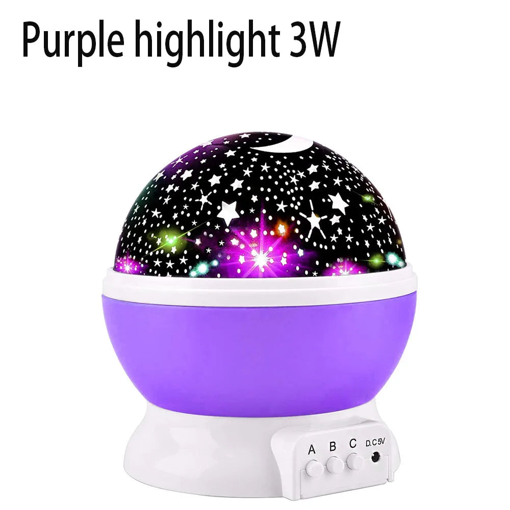 Projecteur Étoiles Enfants - Veilleuse Rotative Lune