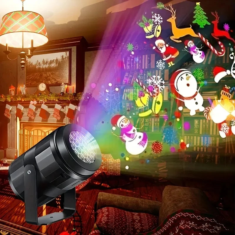 Projecteur LED Noël 16 Motifs - Lampe Projection Fête