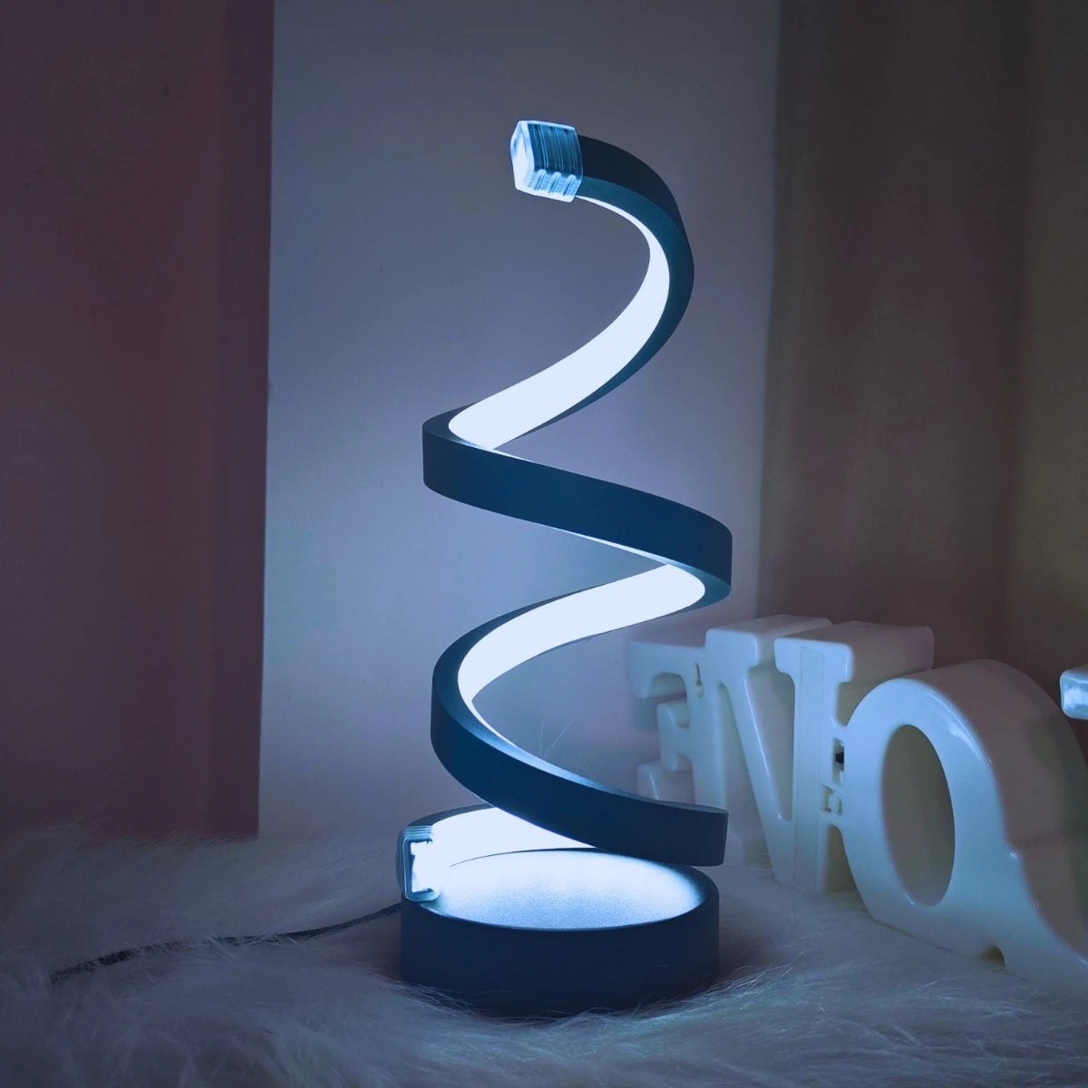 Lampe Table Spirale Design Moderne - Éclairage Déco Salon