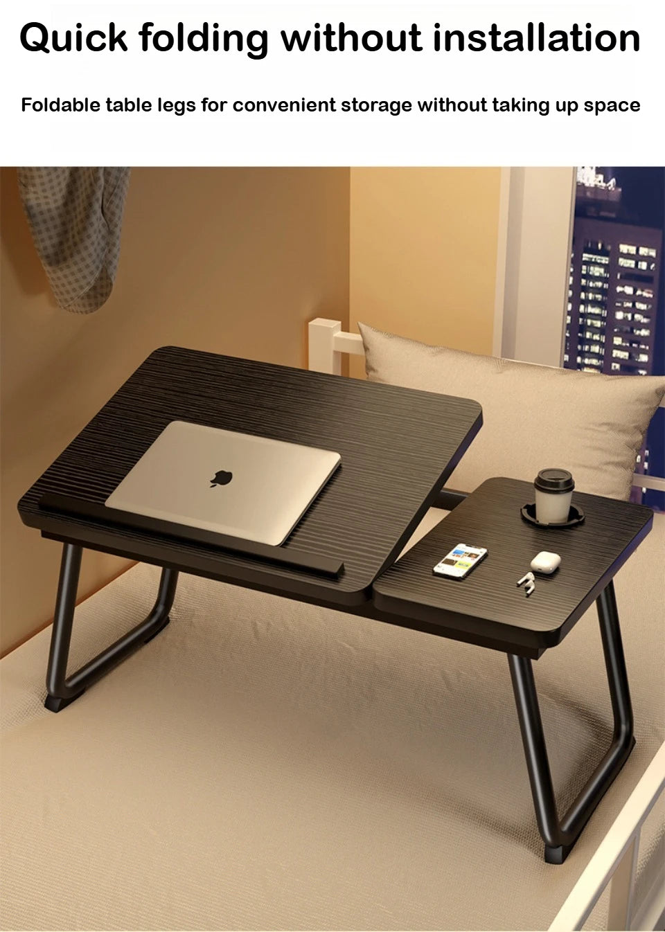 Table Élévatrice Ordinateur Pliante - Bureau Réglable Portable & Ergonomique