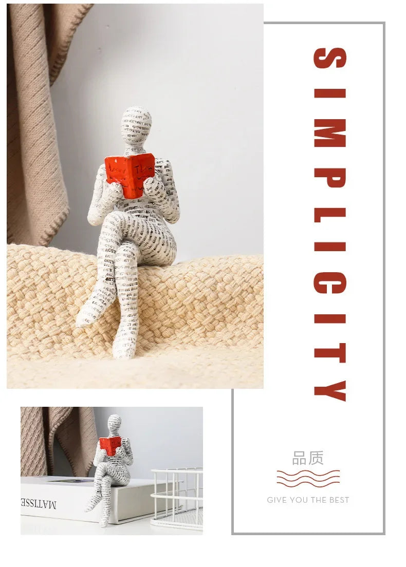 Figurine Décorative Abstraite en Résine - Statue Design Moderne