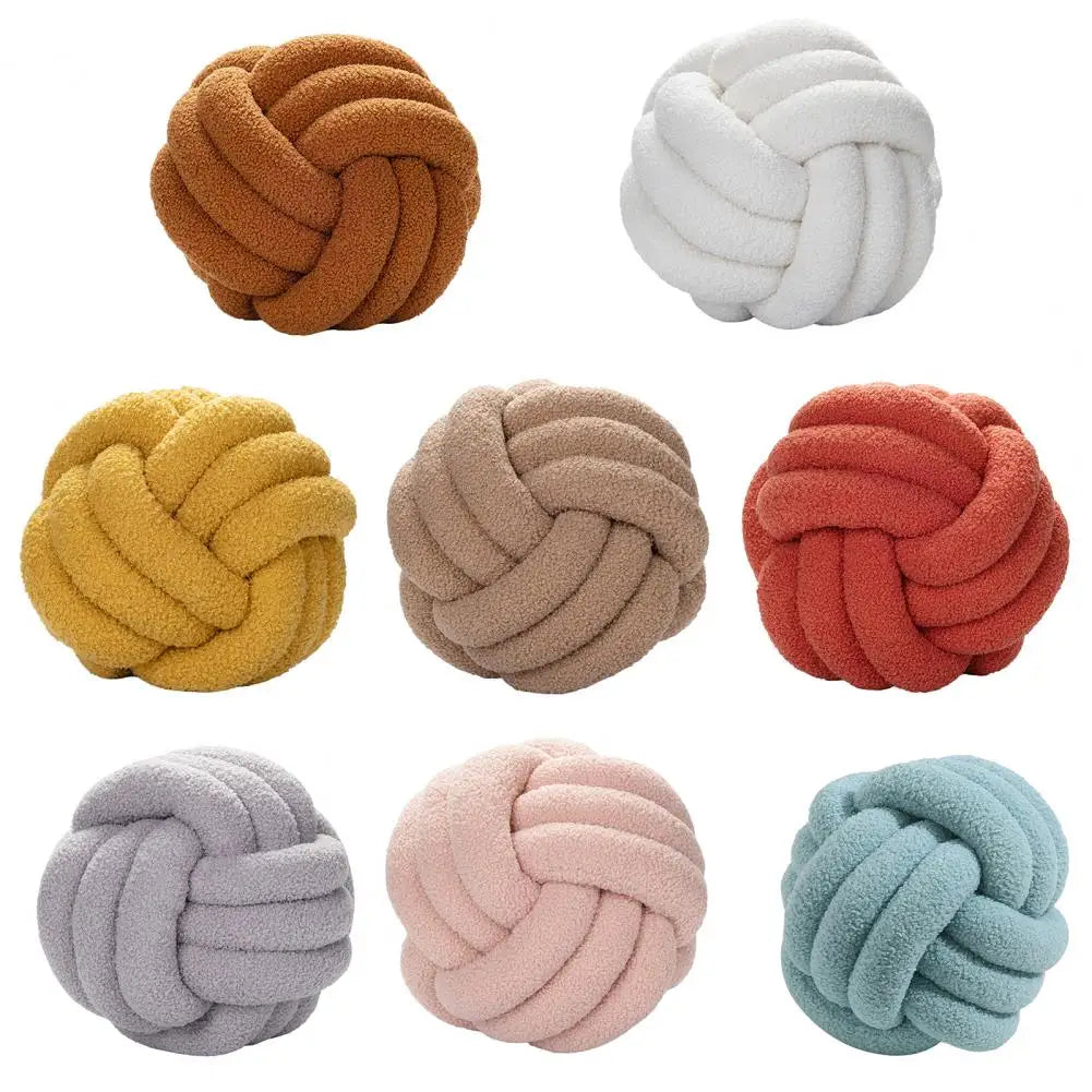 Oreiller Boule Noué Écologique - Coussin Déco Tissé Main