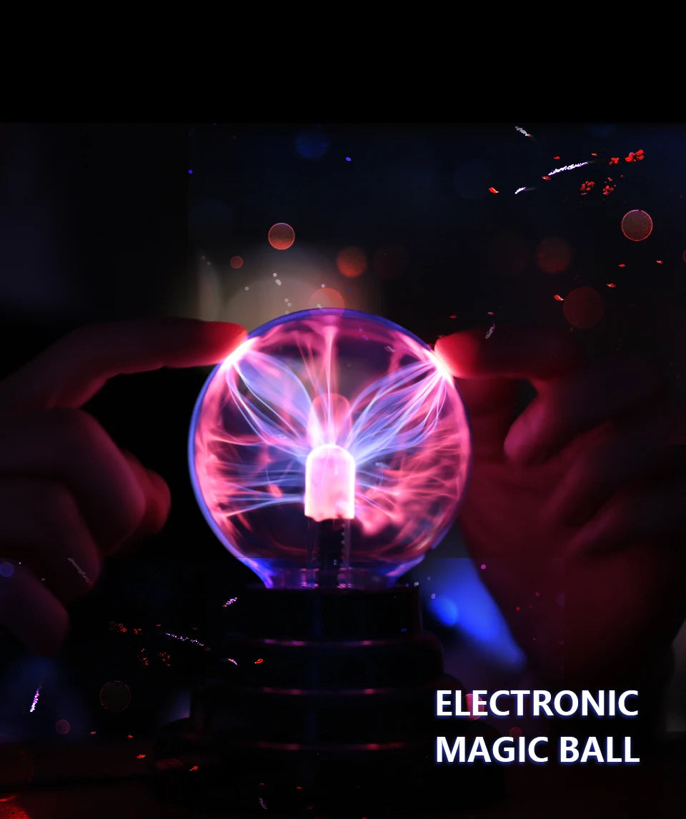 Boule de Plasma Cristal Magique LED - Veilleuse Enfant 3-8 Pouces