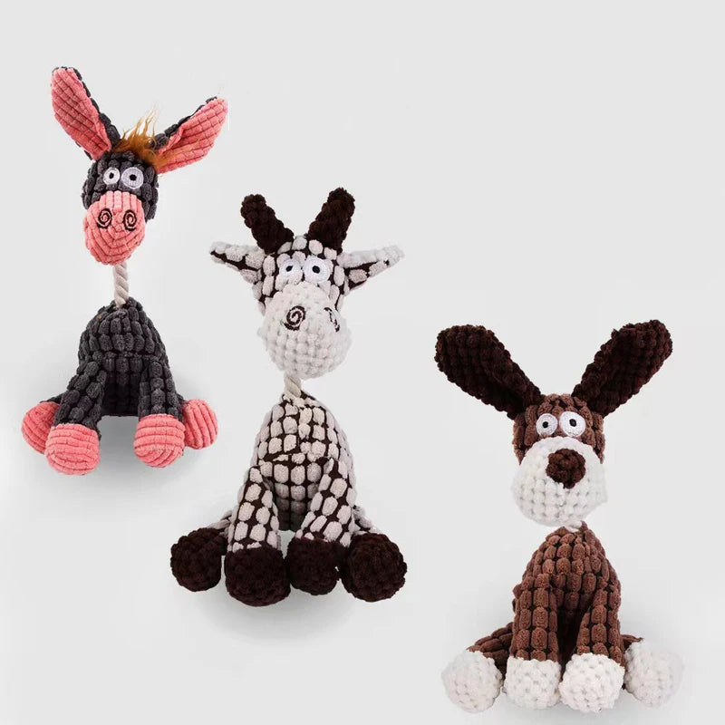 Jouet Peluche Chien Grinçant - Résistant Mâcheurs