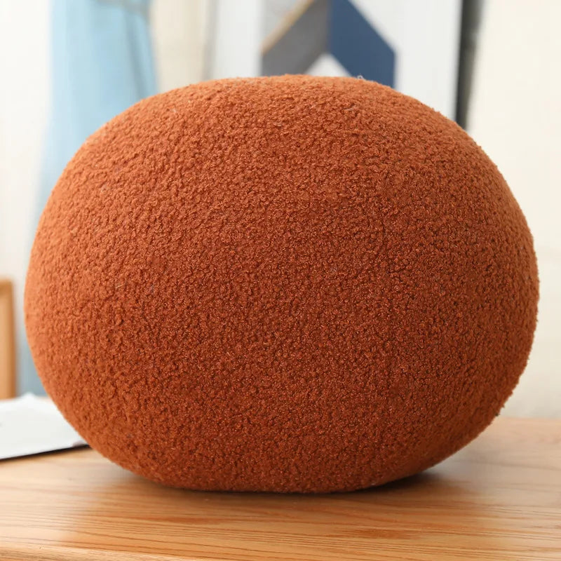 Coussin Rond Boule Inyahome 33cm - Nuage de Douceur Teddy Fleece