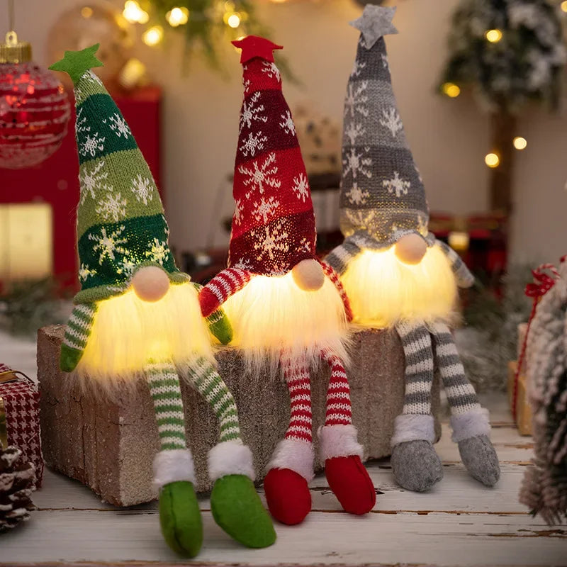 Gnome Lumineux LED Sécurisé Enfant - Ornement Noël Sans Visage