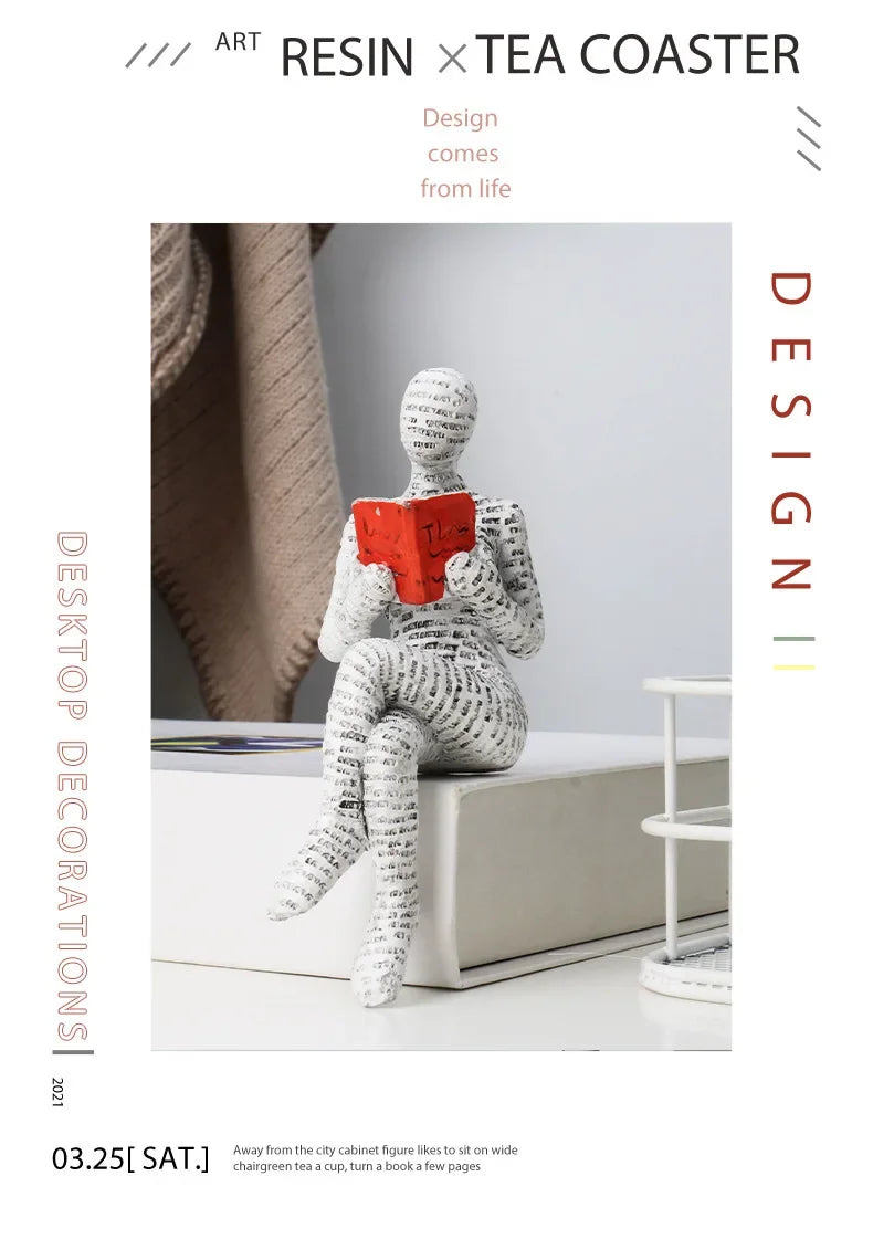 Figurine Décorative Abstraite en Résine - Statue Design Moderne