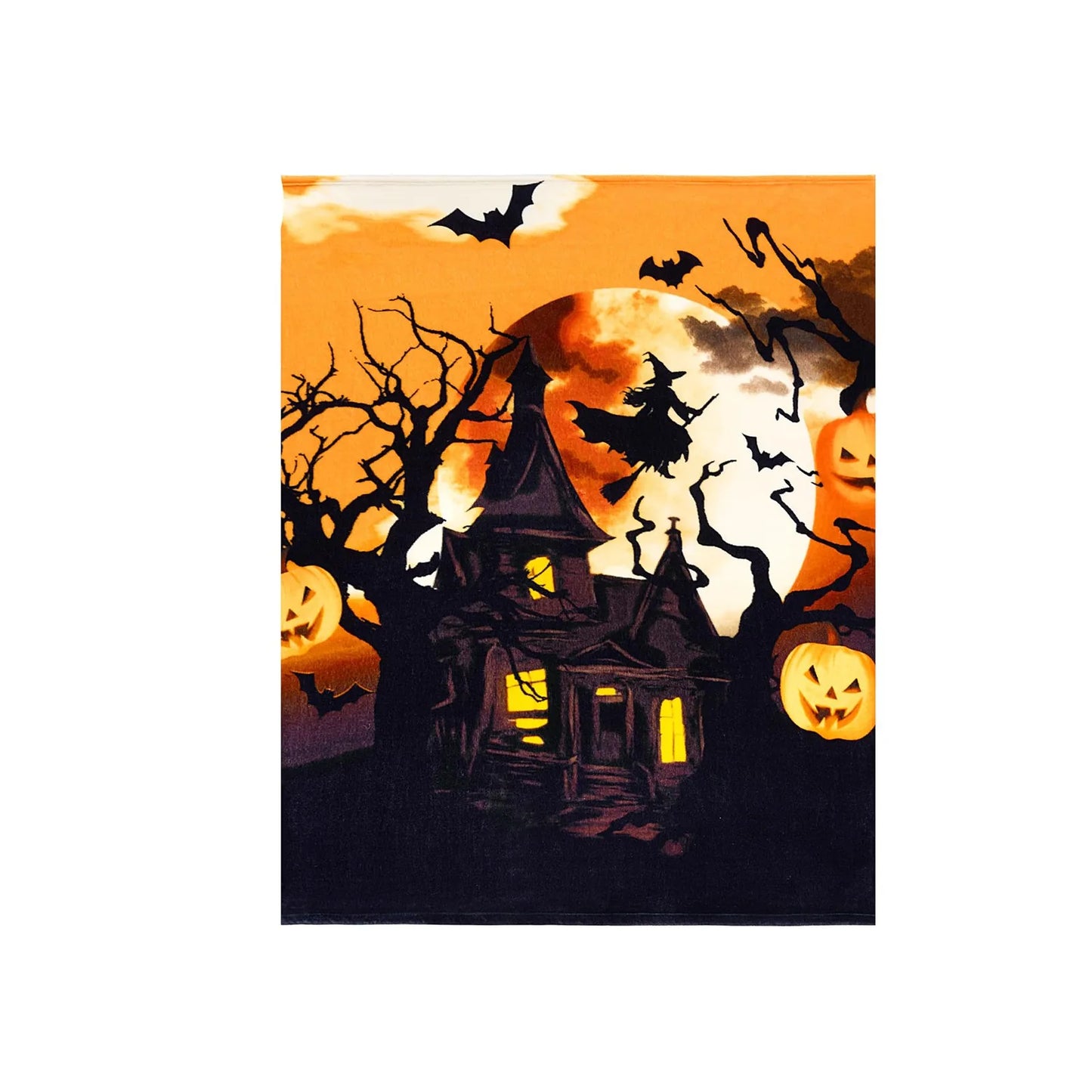 Couverture Halloween Flanelle Douce - Cocon Magique Automne 0.28kg