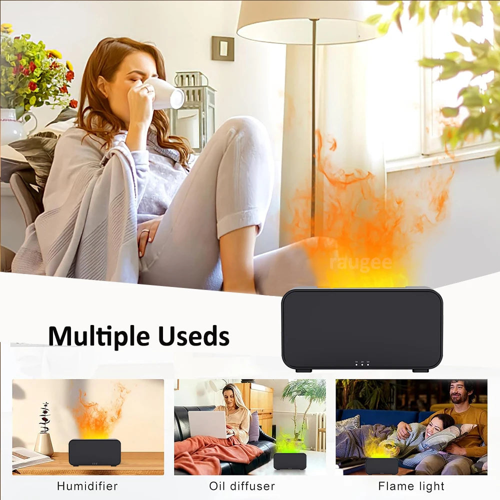 Humidificateur Arôme LED - Diffuseur Flamme Automatique