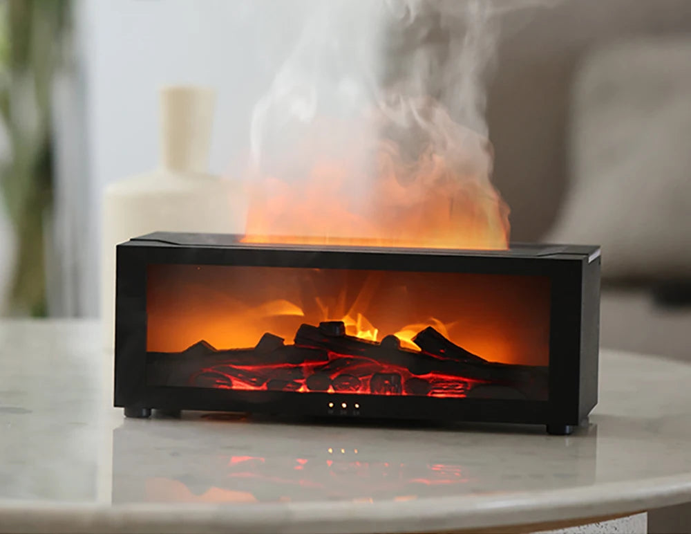 Humidificateur Flamme LED - Télécommande Arôme