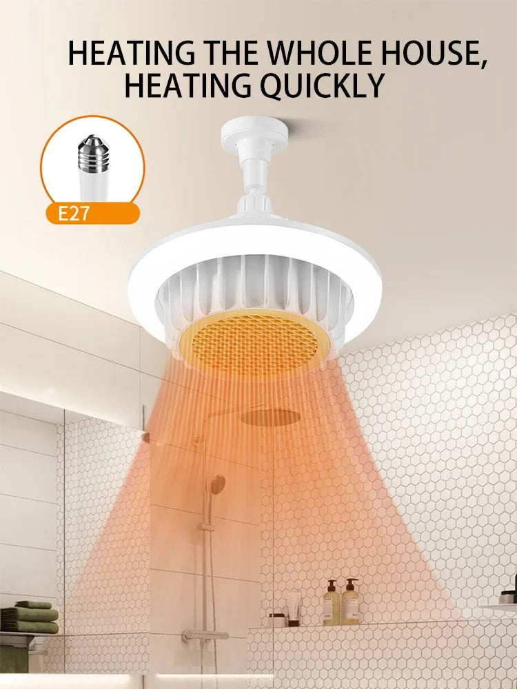 Lampe Chauffante Ventilateur 3-en-1 - Télécommande Incluse