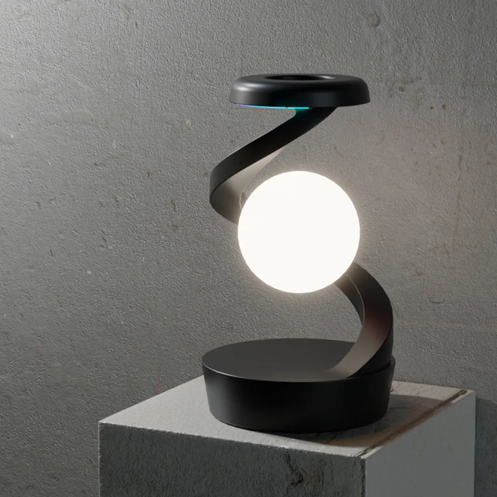 Lampe Flottante LED + Chargeur Sans Fil 15W - RGB Rotative
