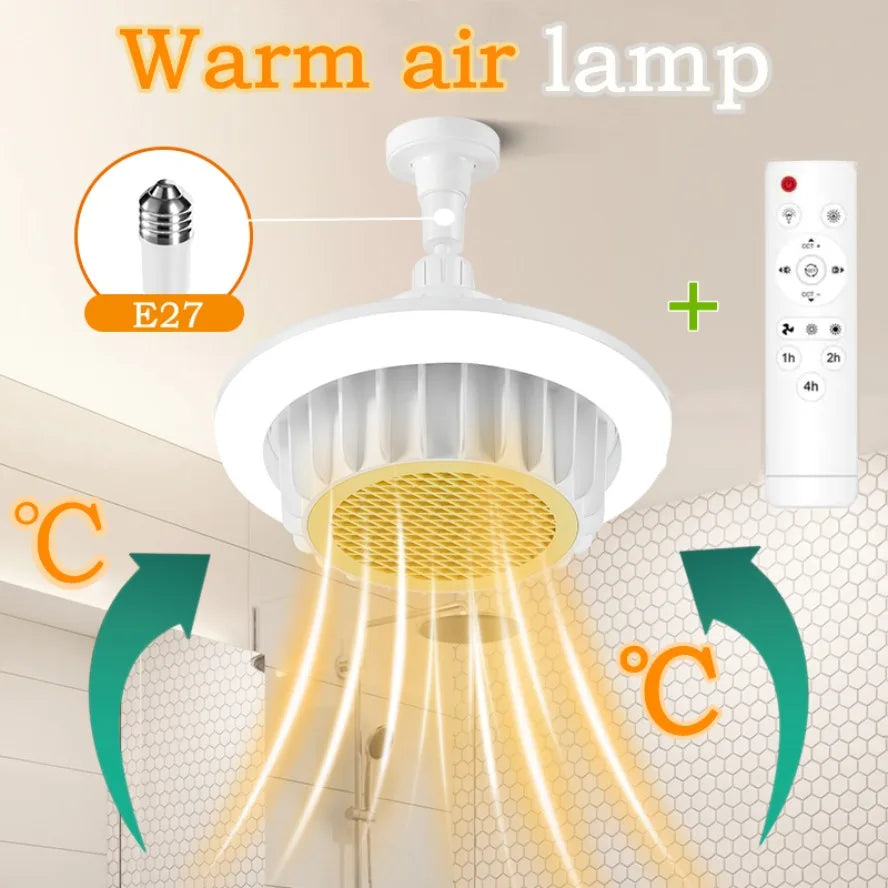 Lampe Chauffante Ventilateur 3-en-1 - Télécommande Incluse