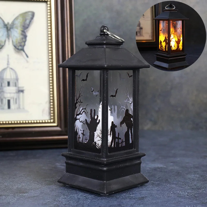 Lampe LED Halloween Sécurisée - Château Citrouille Décoratif