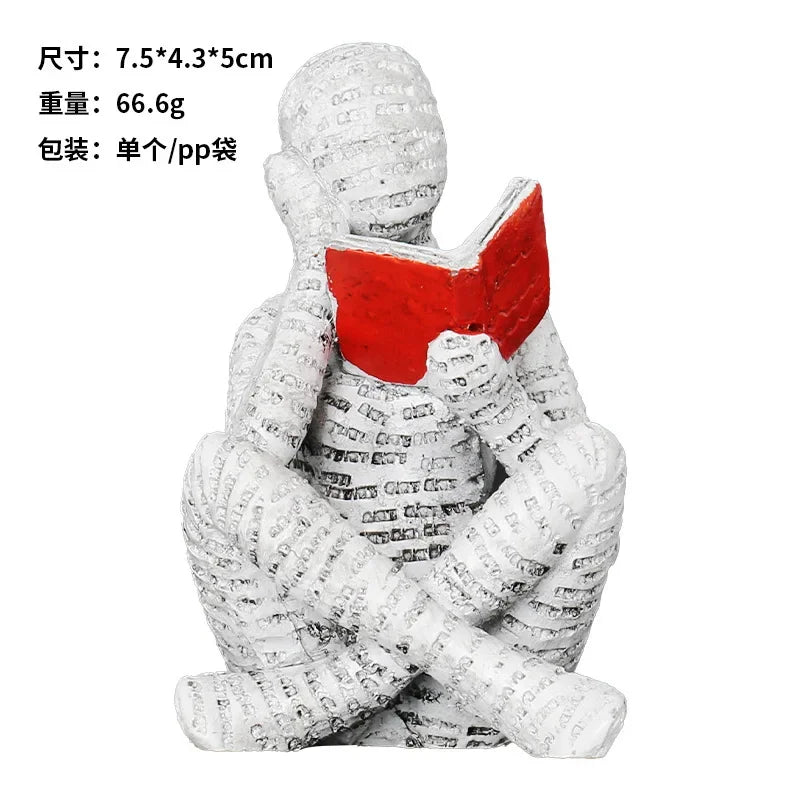Figurine Décorative Abstraite en Résine - Statue Design Moderne