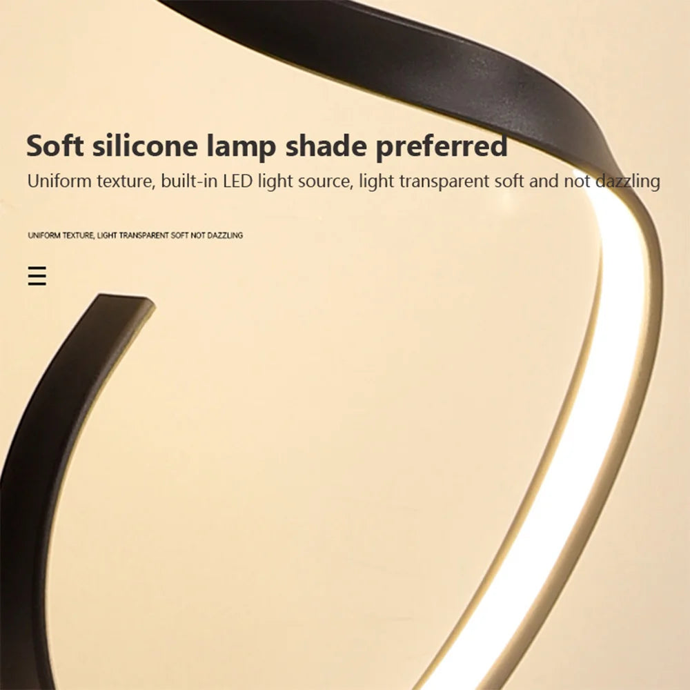 Lampadaire LED Spirale Aluminium - Éclairage Moderne Salon