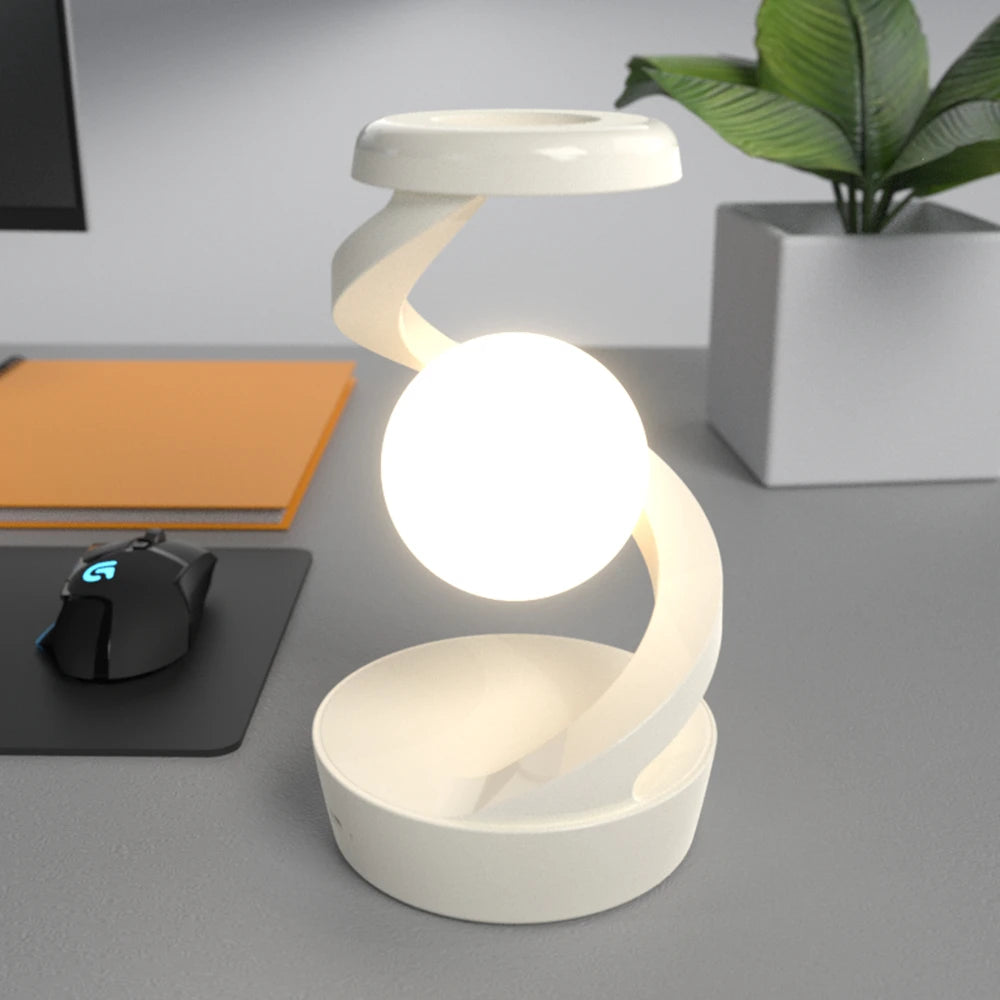 Lampe Flottante LED + Chargeur Sans Fil 15W - RGB Rotative
