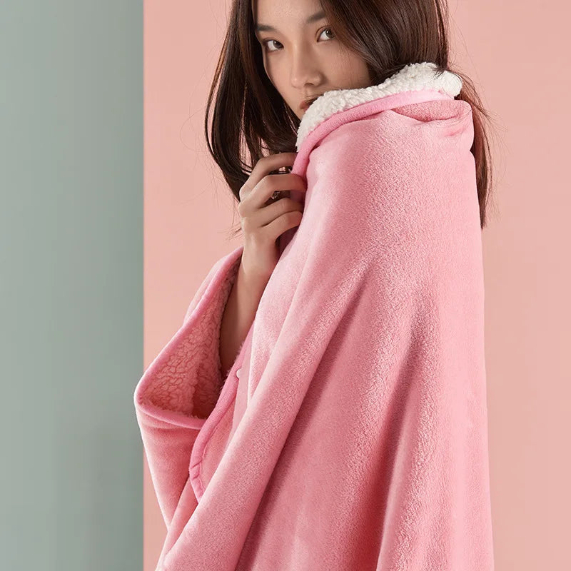 Couverture Sherpa Double Couche - Plaid Étudiant Doux