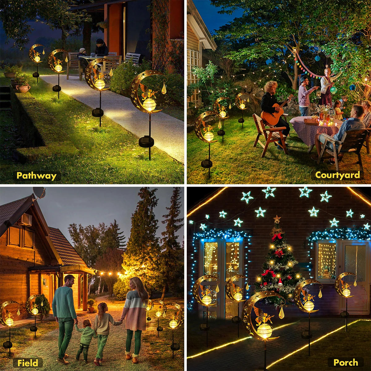 Lampe Solaire Lune Fée - Éclairage Jardin Globe Verre