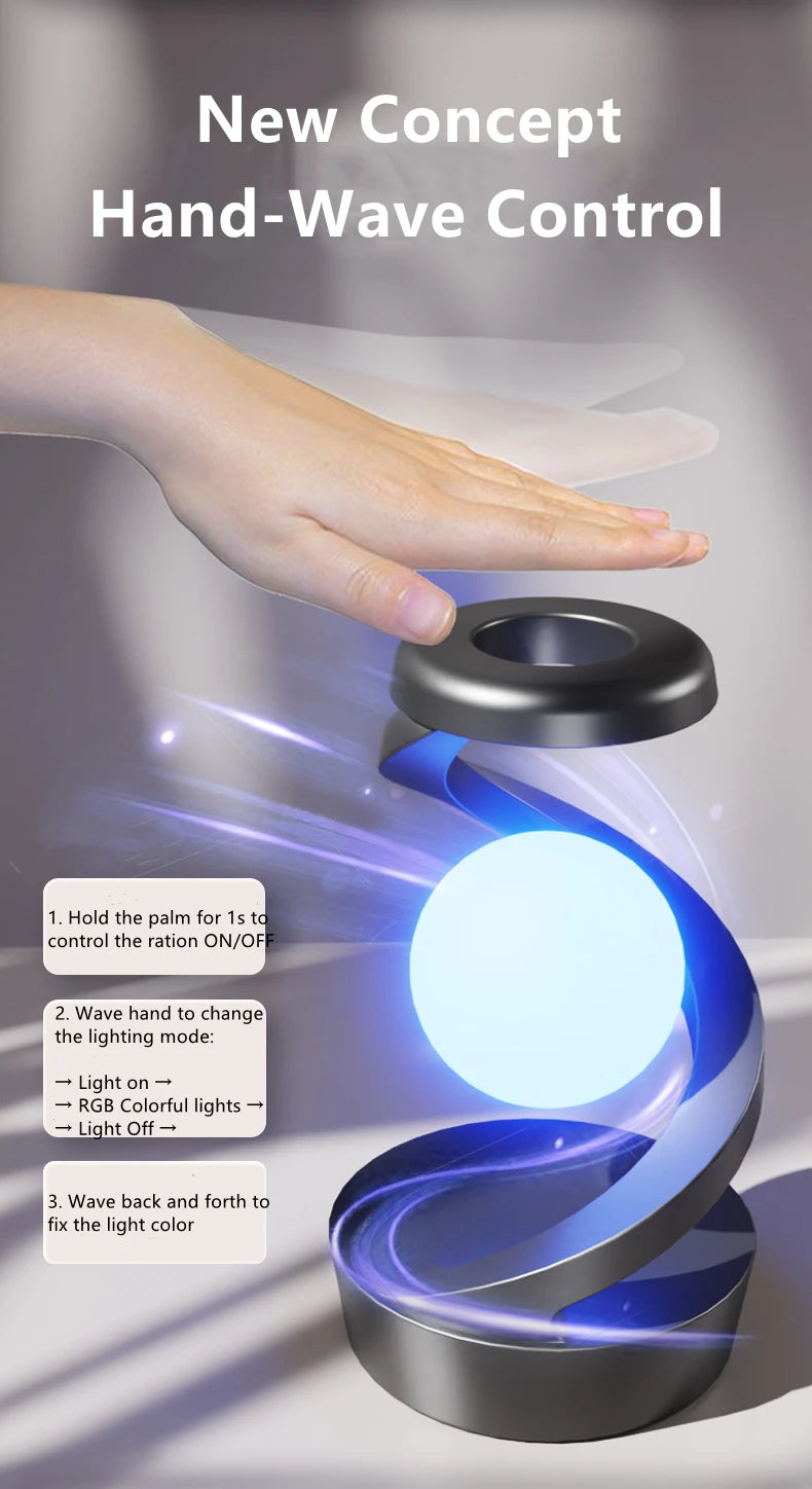 Lampe Flottante LED + Chargeur Sans Fil 15W - RGB Rotative