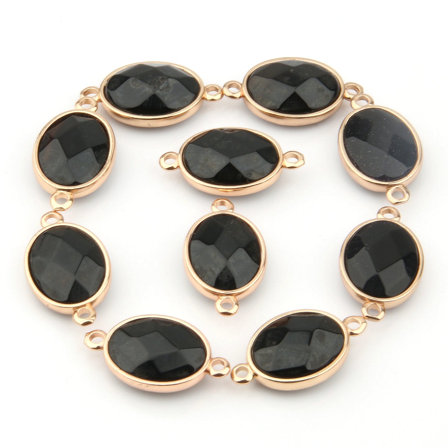 Breloque Ovale Pierre Naturelle 25x14mm - Connecteur DIY Bijoux