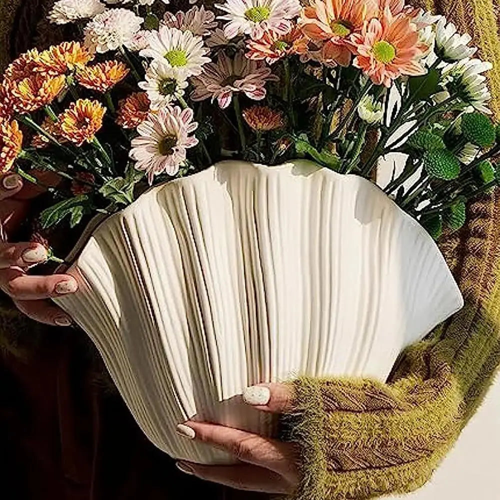 Vase Coquille Résine - Design Organique Moderne