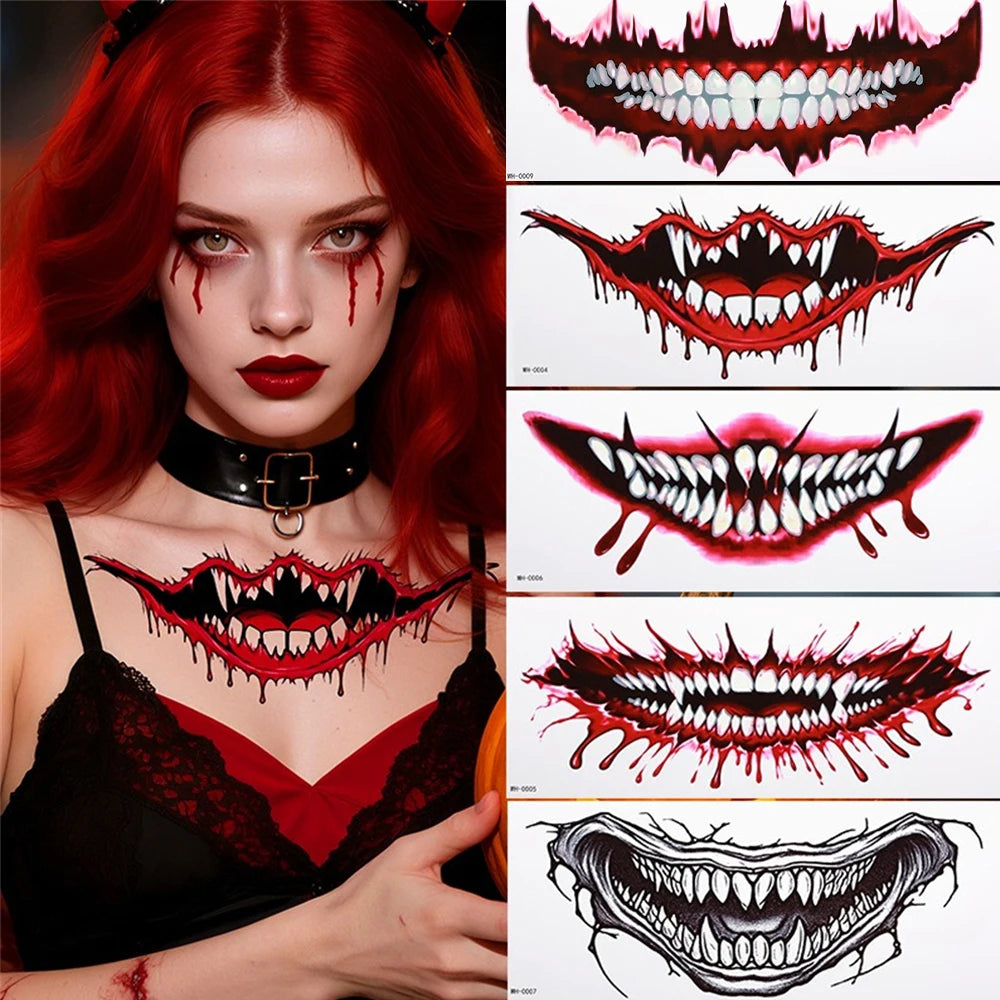 Faux Tatouages 3D Halloween - Autocollants Temporaires Effrayants