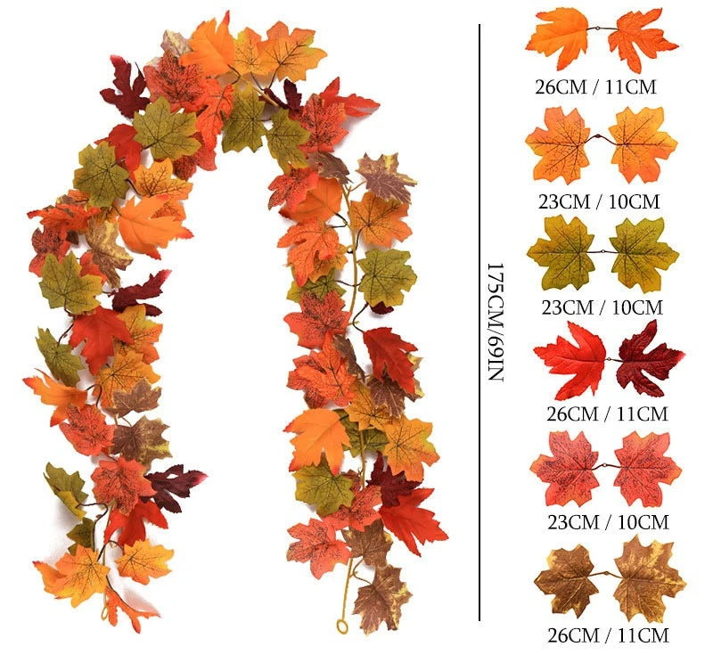 Feuilles Érable Artificielles - Décoration Murale Automne Halloween