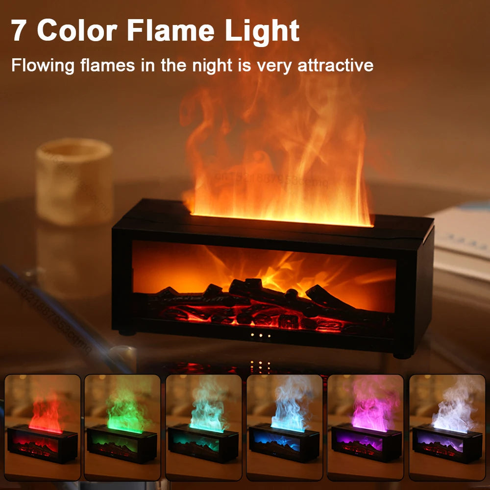Humidificateur Flamme LED - Télécommande Arôme