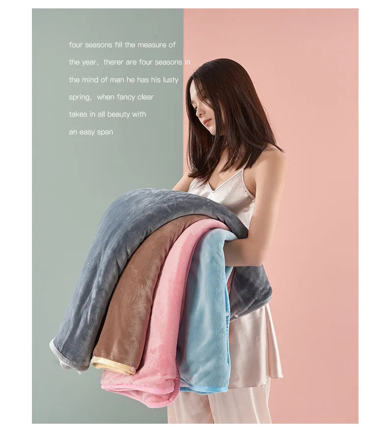 Couverture Sherpa Double Couche - Plaid Étudiant Doux