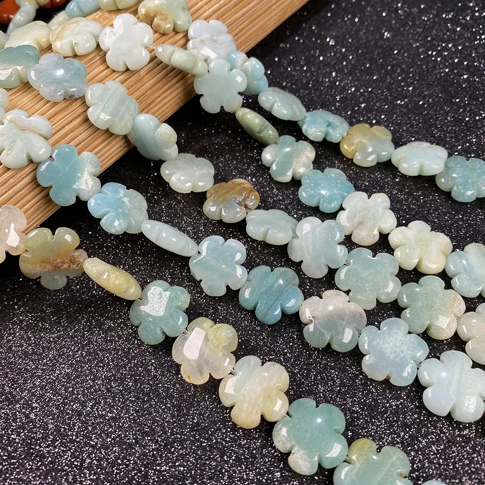 Perles Fleur Pierre Naturelle 16mm - Création Bijoux DIY