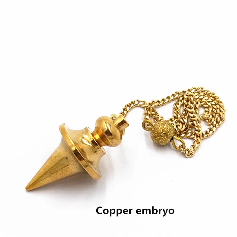 Pendule de Radiesthésie Pyramide Reiki - Cristal de Guérison Chakra en Métal Chromé