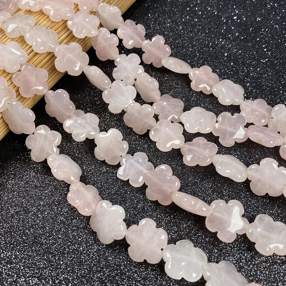 Perles Fleur Pierre Naturelle 16mm - Création Bijoux DIY