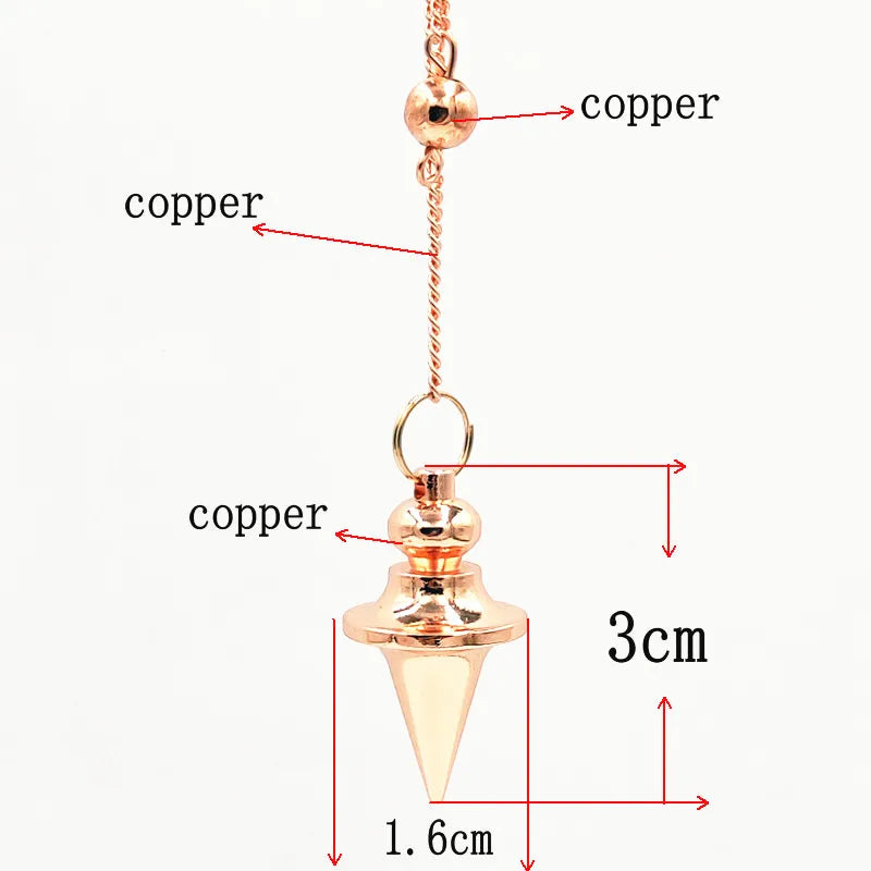 Pendule de Radiesthésie Pyramide Reiki - Cristal de Guérison Chakra en Métal Chromé