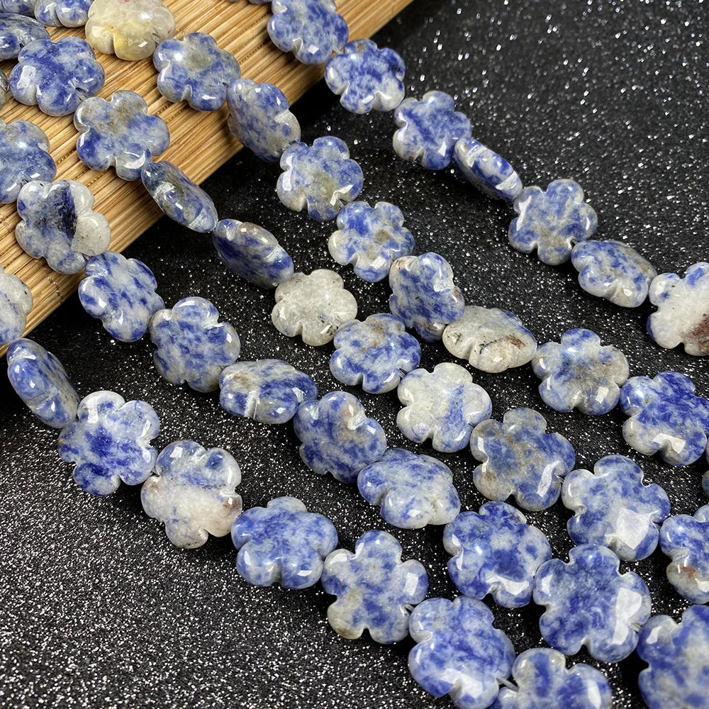 Perles Fleur Pierre Naturelle 16mm - Création Bijoux DIY
