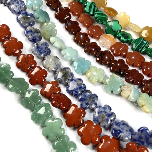 Perles Fleur Pierre Naturelle 16mm - Création Bijoux DIY