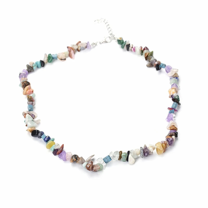 Tour de Cou Pierre Naturelle Femme 40cm - Bijou Bohème Quartz Rose